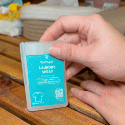 laundry pocket spray on baby clothes.gif