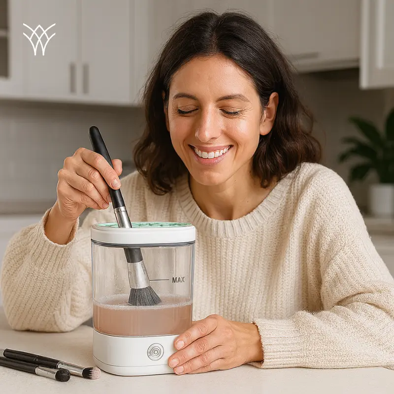 Makeup Brush Cleaner Kit Lifestyle Images (Automatic Makeup Brush Cleaning Machine).webp